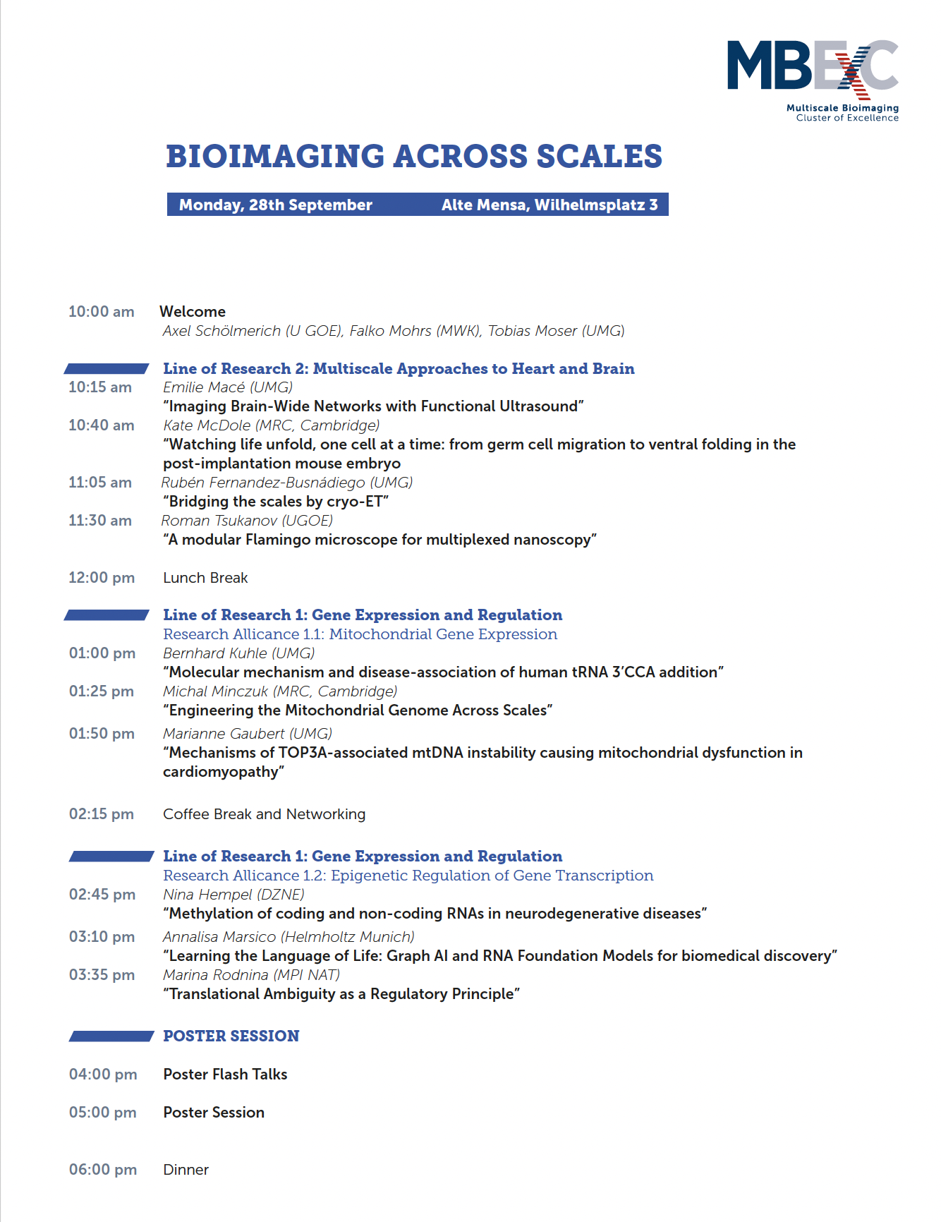 MBExC Symposium 2026 - Scientific Programme