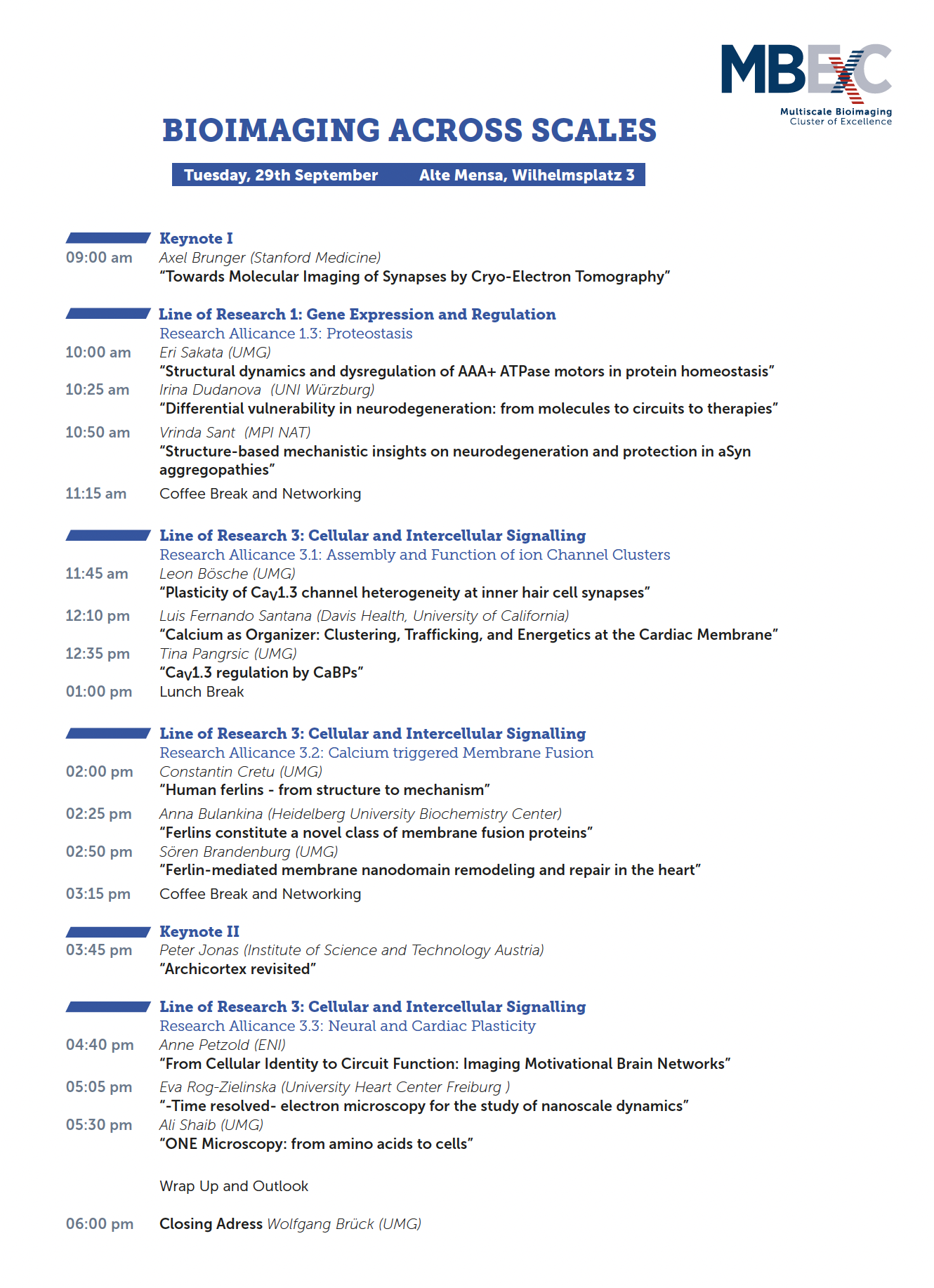 MBExC Symposium 2026 - Scientific Programme
